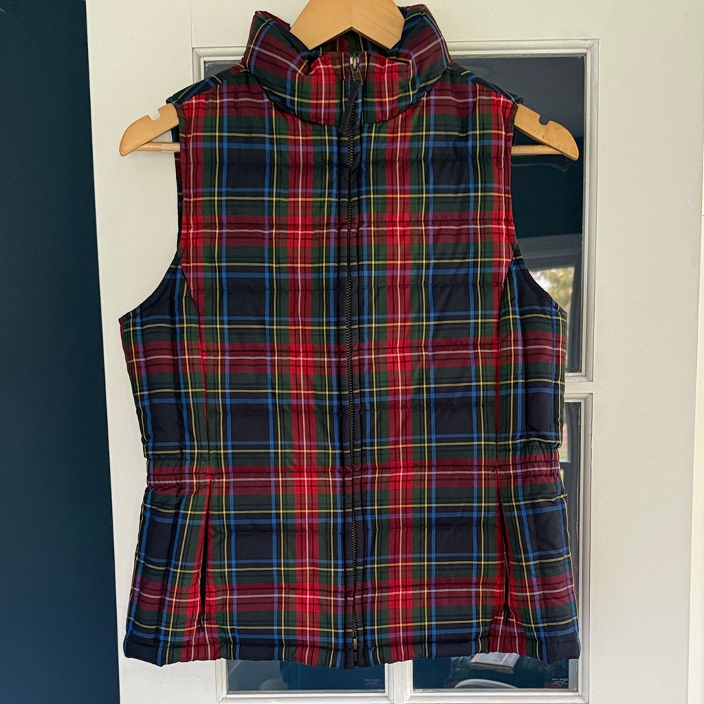 Talbots Plaid Puffer Vest - Red, Blue, Green
